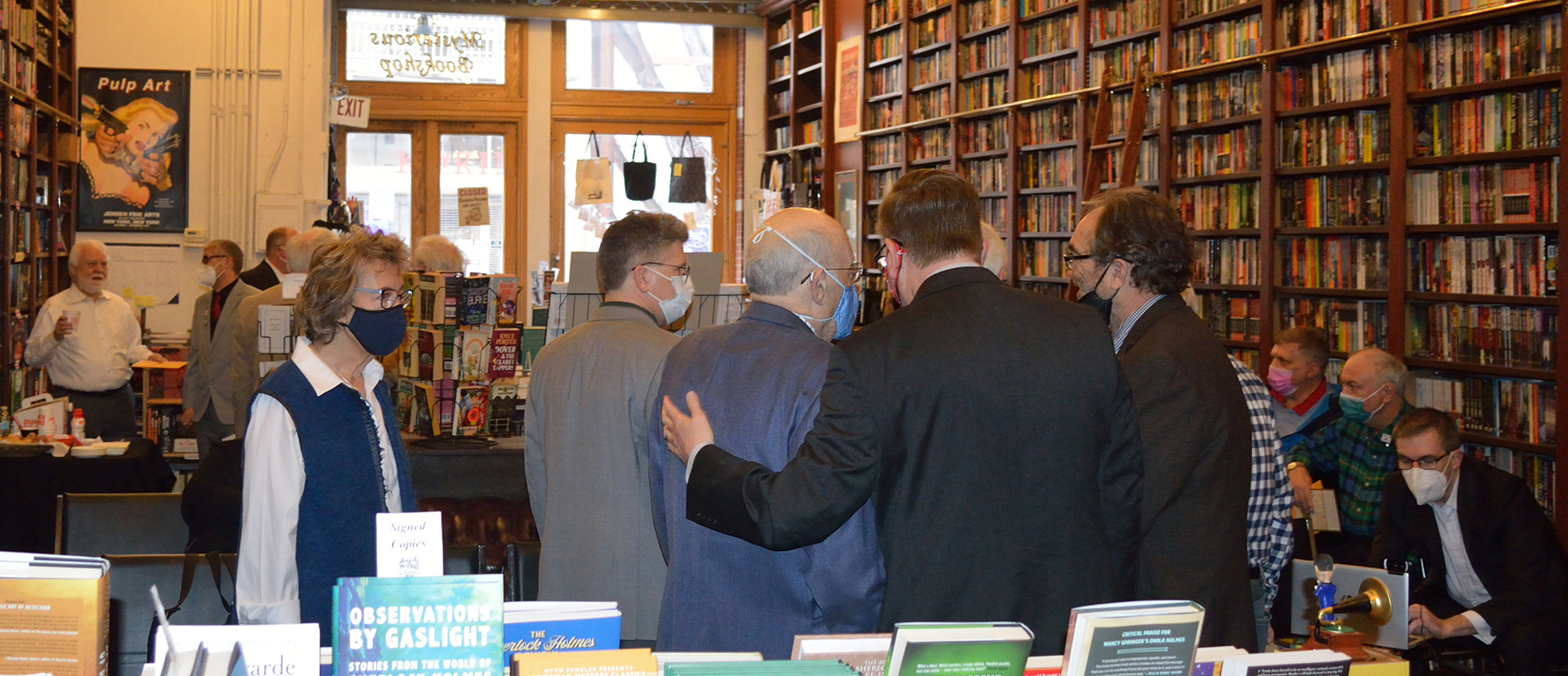 inside The Mysterious Bookshop during the 2022 Doylean Honors event