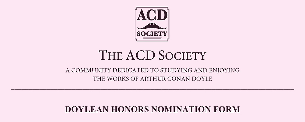 heading of ACD Society Doylean Honors nomination form