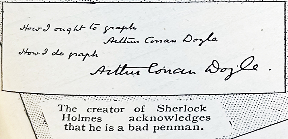 clipping from a 1905 issue of The Royal Magazine showing ACD's signature