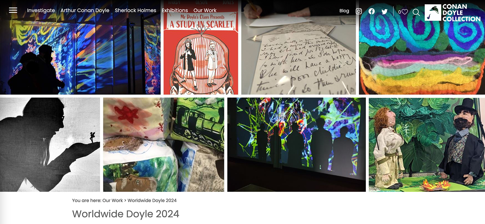 screen capture of the webpage for Portsmouth Libraries' Worldwide Doyle 2024 lectures