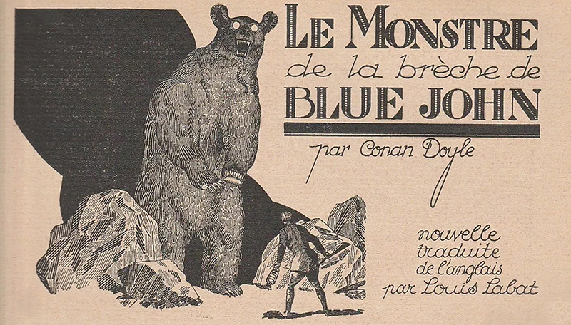 title page of French-language version of The Terror of Blue John Gap